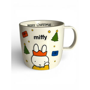 Miffy w/Crown Festive Christmas Mug White Gold Rim “Merry Christmas”